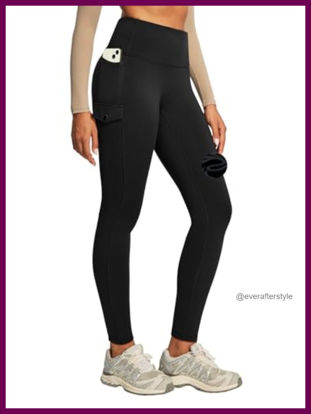 Fleece Lined Thermal Water Resistant Cargo Leggings with Pockets